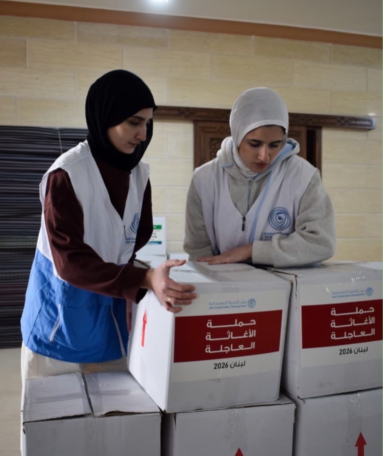 مساعدات إنسانية في بلدة برجا